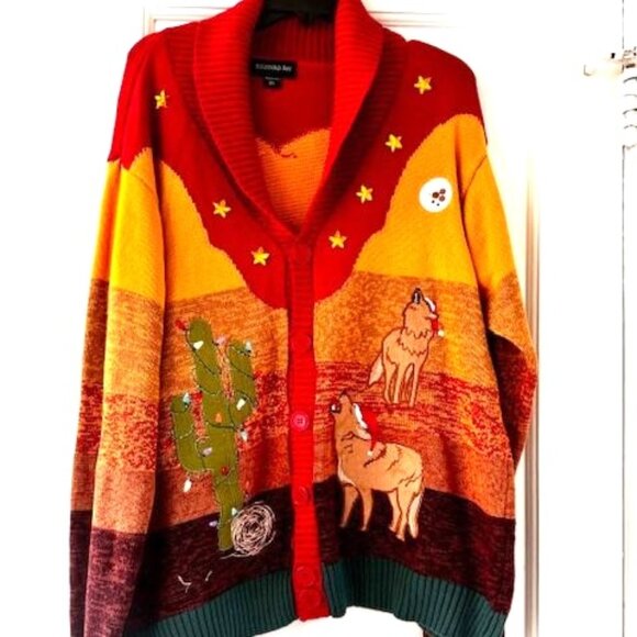 Blizzard Bay Polar Bear Fairisle Ugly Christmas Sweater Festive Western Cozy - Picture 3 of 14